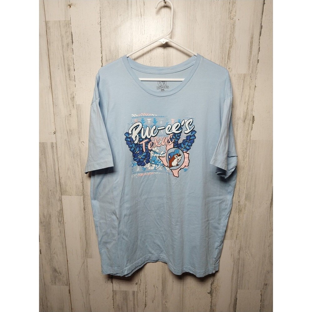 Buc-ee’s Texas Bluebonnets Adult XXL graphic Logo Short Sleeve Cotton T-Shirt